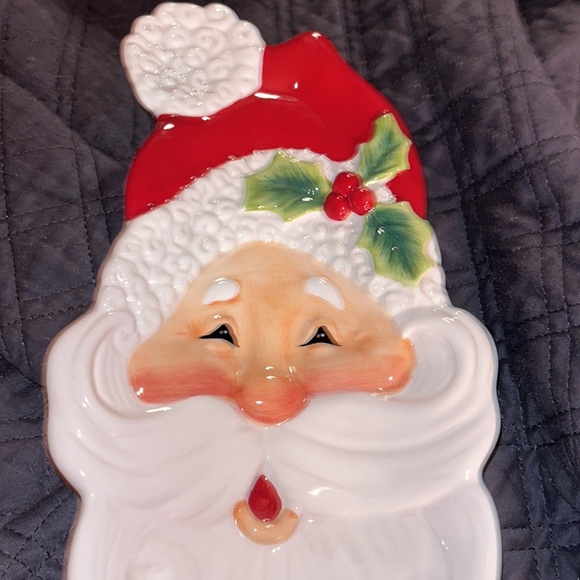 Fitz & Floyd - Santa Server Snack Therapy 13"  Holiday Tray NIB - Picture 7 of 12
